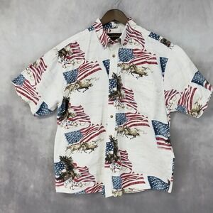 Bit & Bridle Mens Button Up Shirt Size XL Western Americana Rancher Cowboy Rodeo